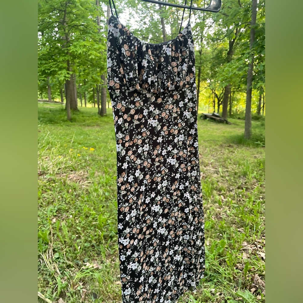 NO COMMENT - Floral Black Mini Dress